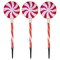 Northlight Set of 3 Lighted LED Peppermint Candy Christmas Pathway Markers 26"